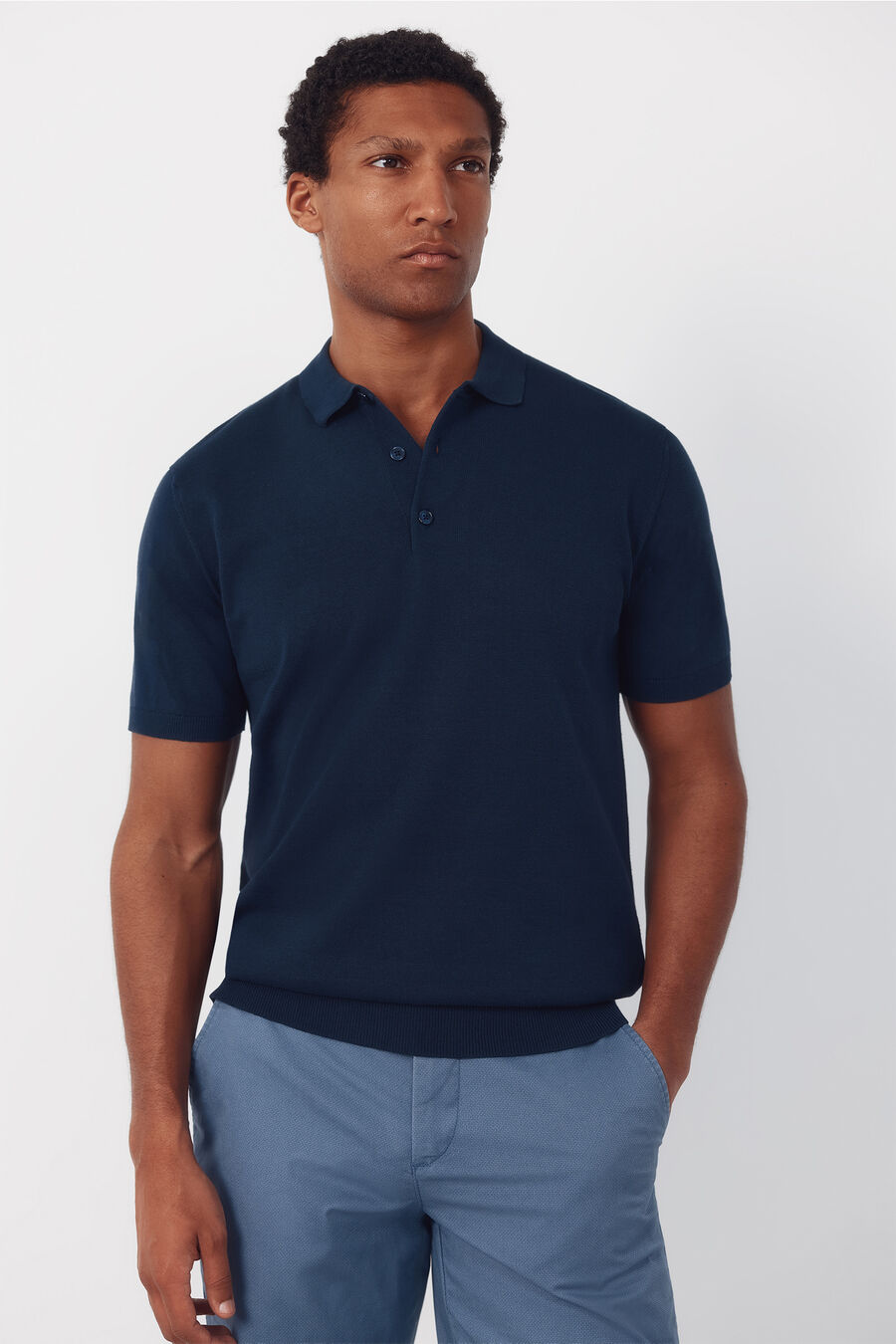 Jersey polo básico manga corta