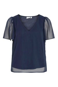 Vila Blusa de manga curta de gaze