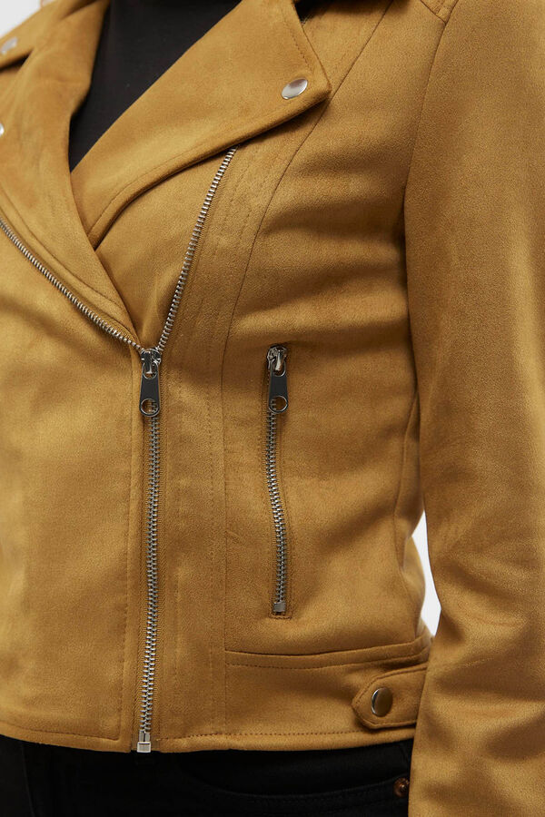 Vero Moda Blusão de camurça com tachas Castanho