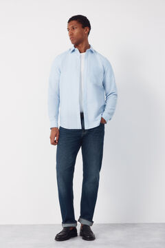 Cortefiel Camisa lino algod&oacute;n liso