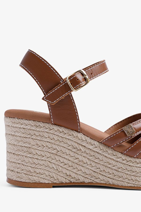 Popa Sandalia cu&ntilde;a baja se&ntilde;ora Marinha Tiras Marr&oacute;n