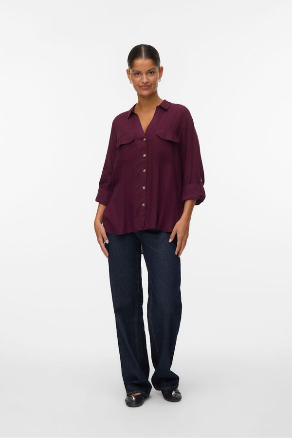 Vero Moda Curve Plus size 3/4 sleeve shirt Purple