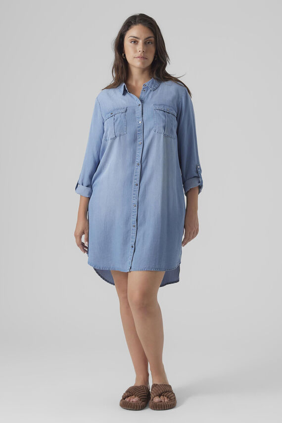 Vestido corto vaquero talla grande