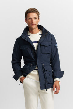 Silbon Chaqueta militar garment dye Azul marino