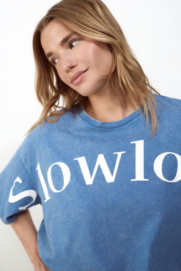 Slowlove Camiseta crop Slowlove Azul