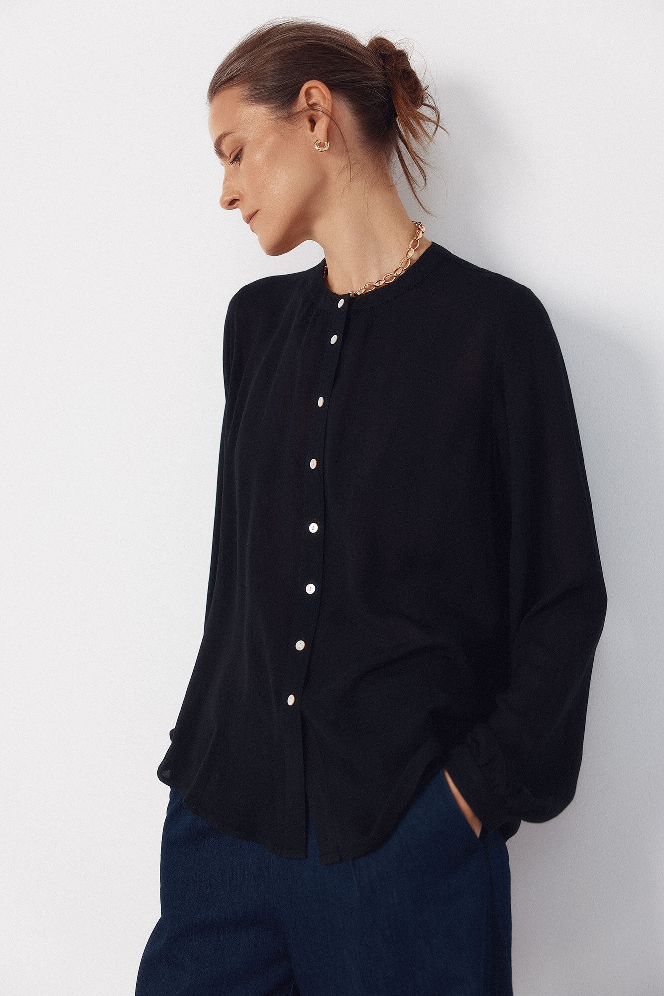 Cortefiel Blusa cuello redondo