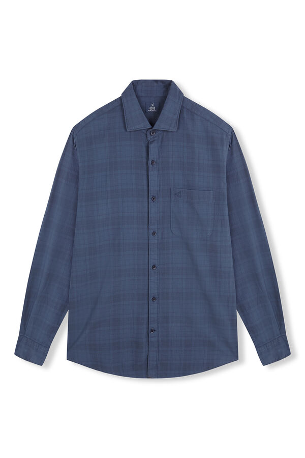 OOTO Camisa cuadro sobretintado Azul marino