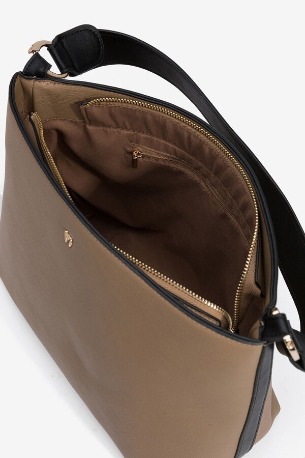 Vilanova Bolso de Hombro con Aros Met&aacute;licos Beige