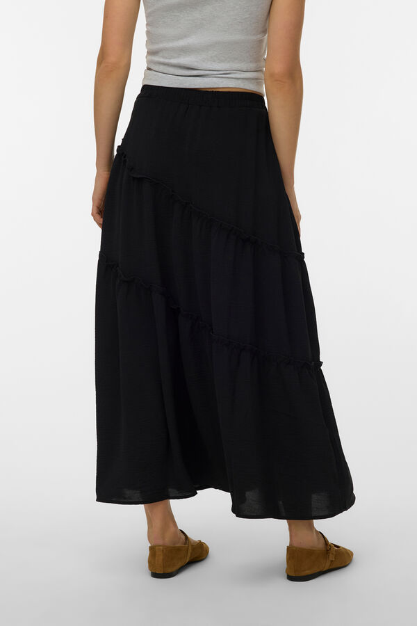 Vero Moda Falda midi con volantes Black