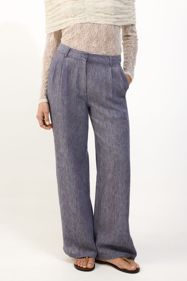 Slowlove Pantal&oacute;n flu&iacute;do &iacute;ndigo Azul