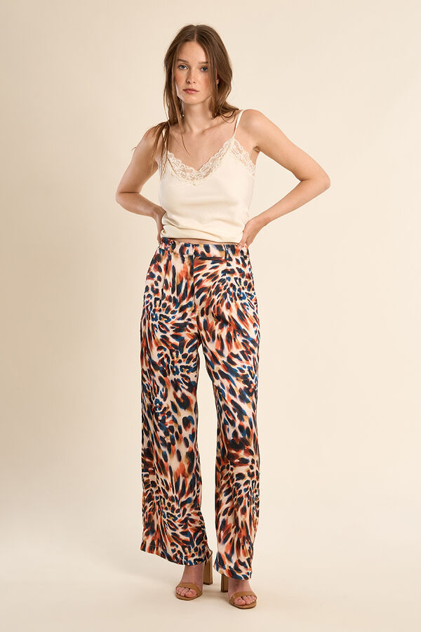 Molly Bracken Pantal&oacute;n de mujer largo con estampado Multicolor