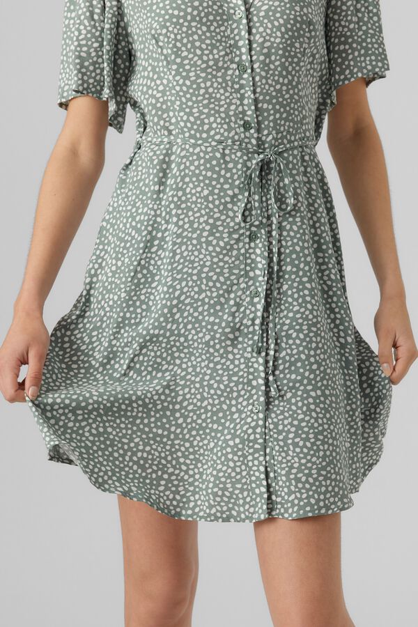 Vero Moda Vestido corto con botones Verde