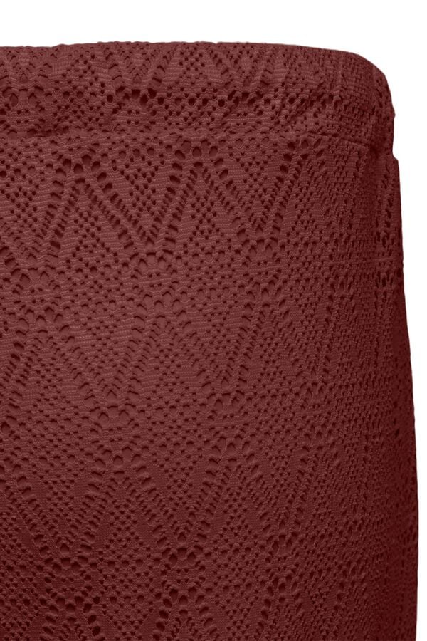 Vero Moda Curve Pantal&oacute;n largo con calados talla grande Marr&oacute;n