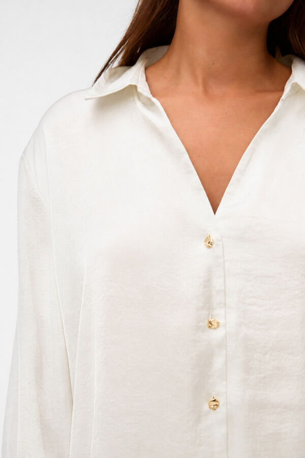 Vero Moda Camisa acetinada de manga comprida Branco