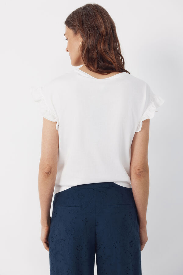 Cortefiel Camiseta b&aacute;sica volante Blanco
