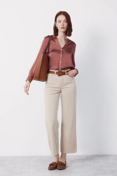 Cortefiel Camisa mao satinada estampada