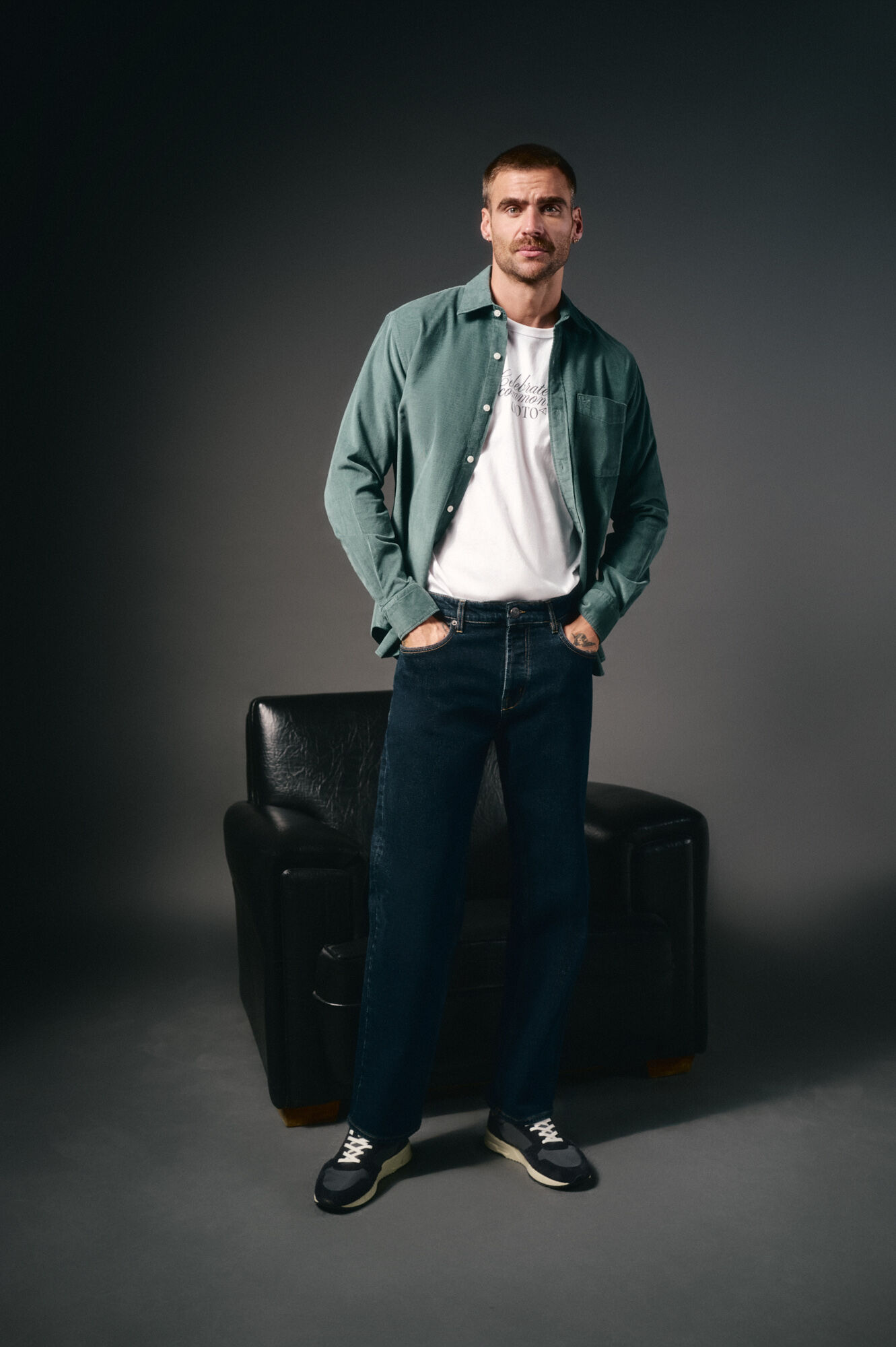 OOTO Camisa de microveludo lisa