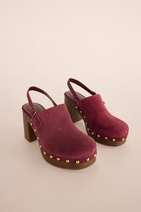 Slowlove Suede heeled split leather Maroon