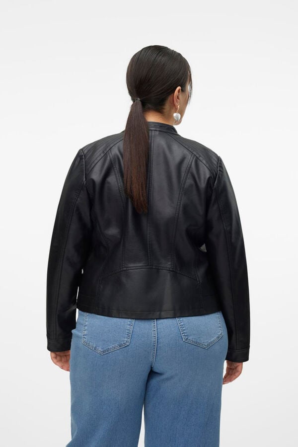 Vero Moda Curve Faux leather jacket plus size Black