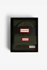 Hunter Conjunto gorro y bufanda Verde oscuro