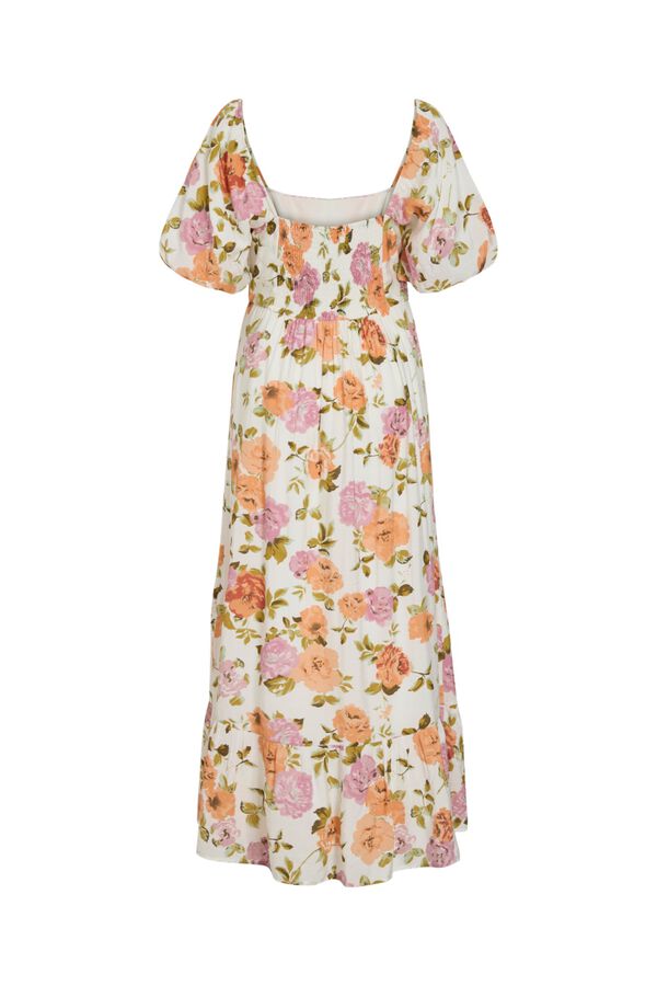 Vila Printed viscose long dress Printed white