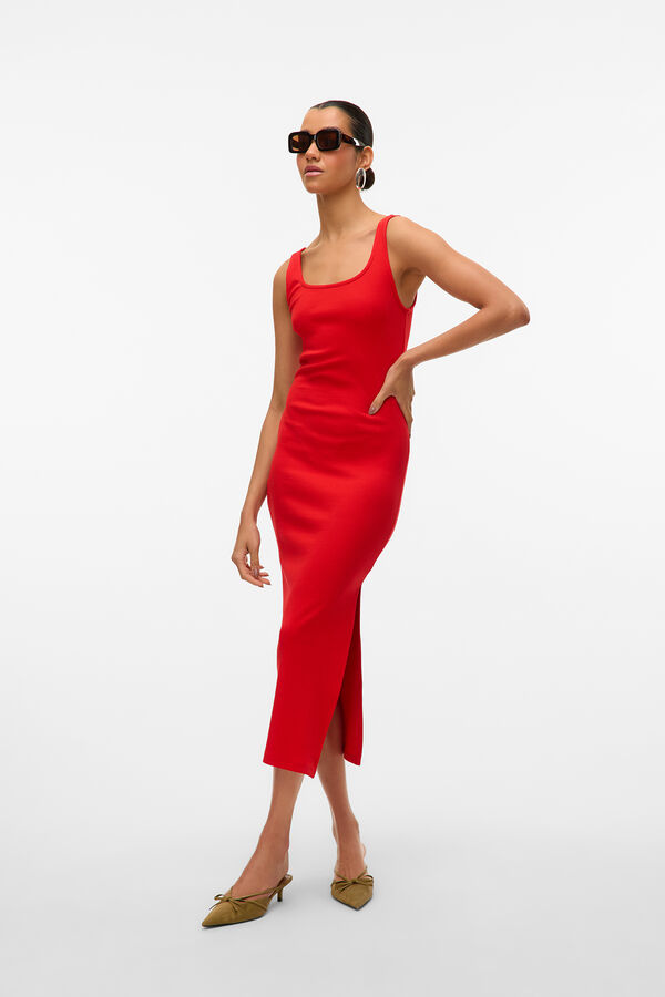 Vero Moda Vestido largo entallado Rojo