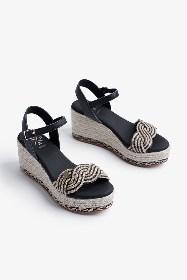 Popa Sandalia cu&ntilde;a baja se&ntilde;ora Garua Yute Black