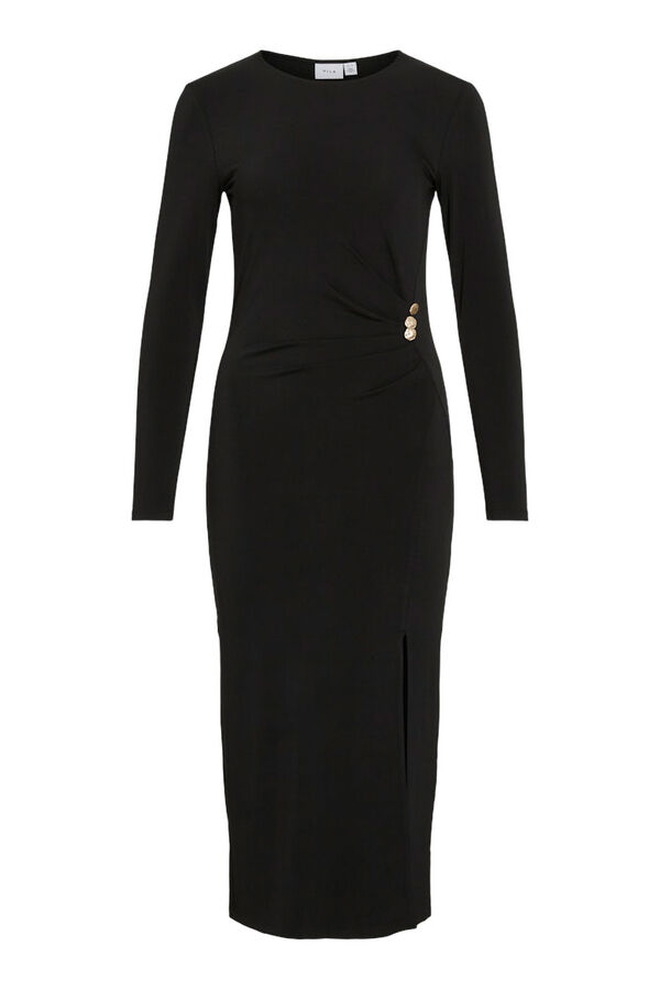 Vila Vestido midi con botones Negro