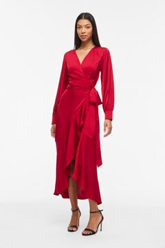 Vila Vestido midi acetinado de festa