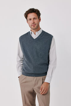 Cortefiel Chaleco punto algod&oacute;n cashmere cuello pico