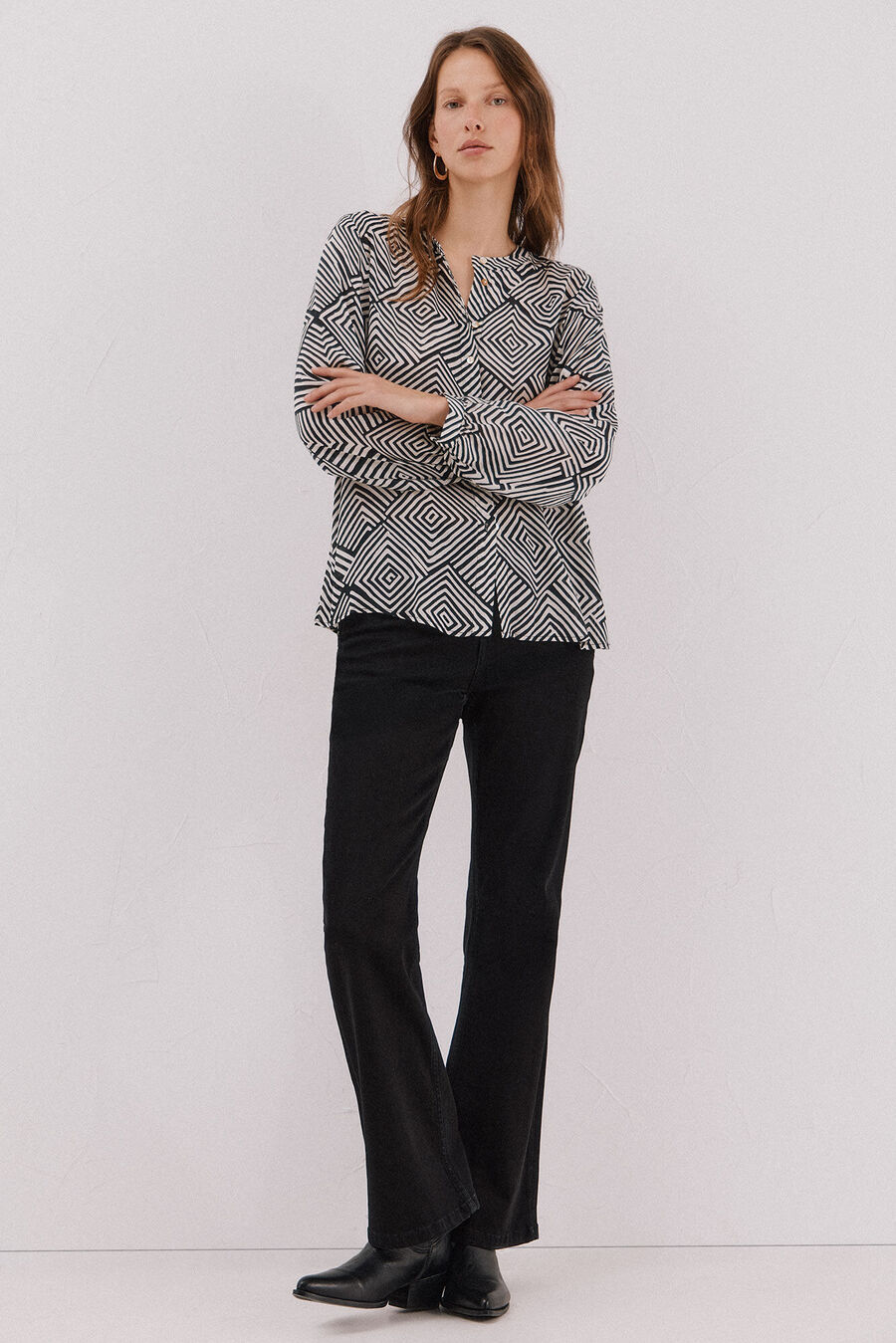 Blusa cuello redondo