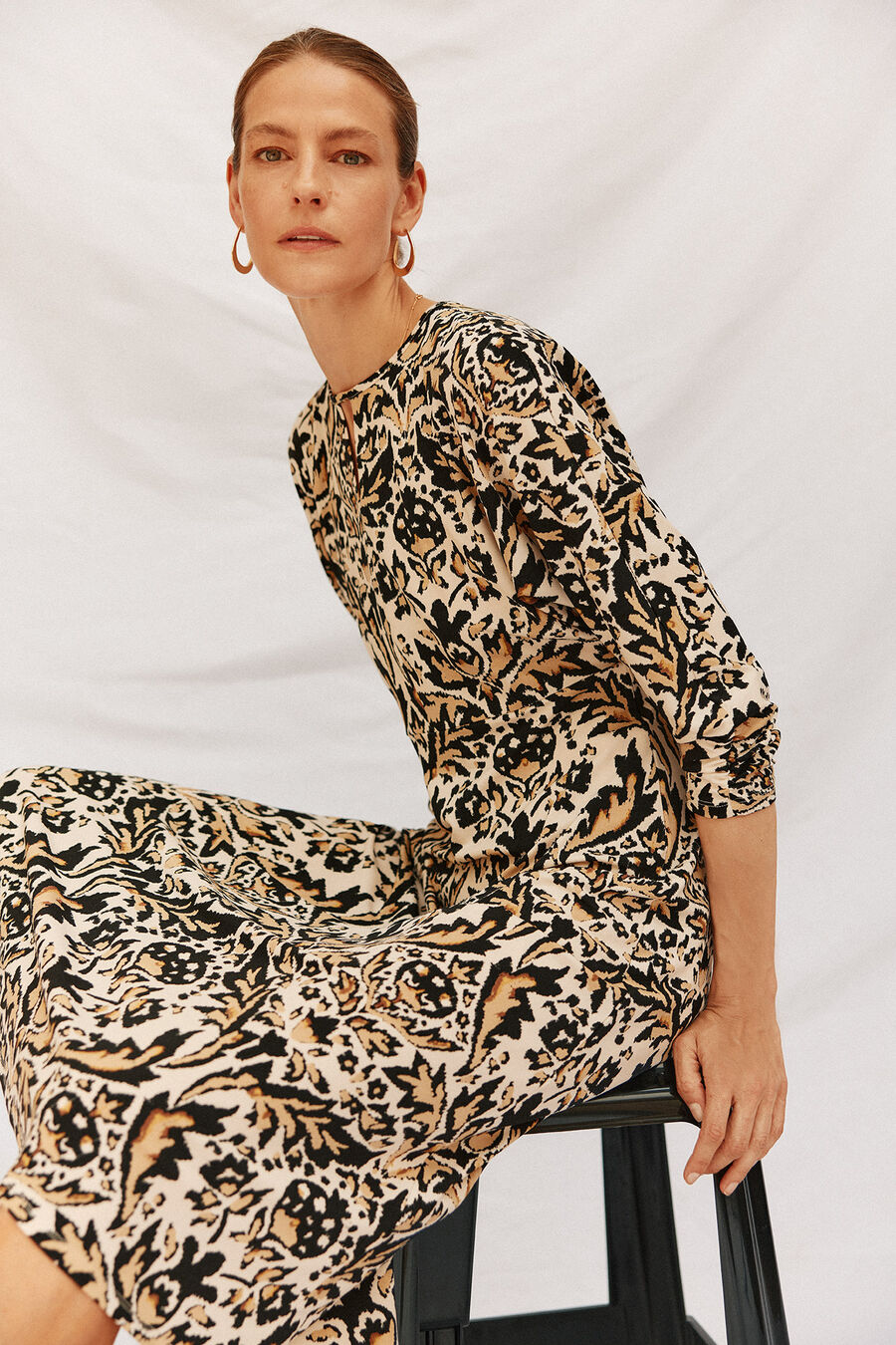 Vestido fluido estampado