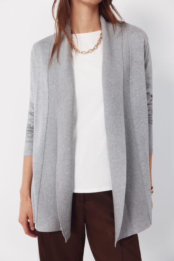 Cortefiel Chaqueta cuello chal Gris