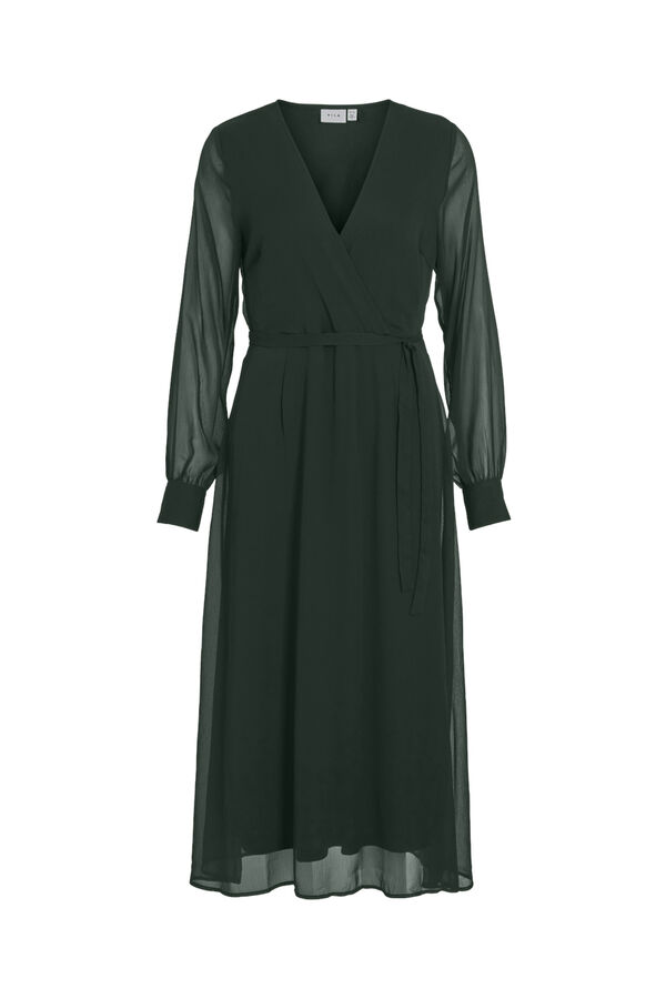 Vila Vestido midi de gasa Green