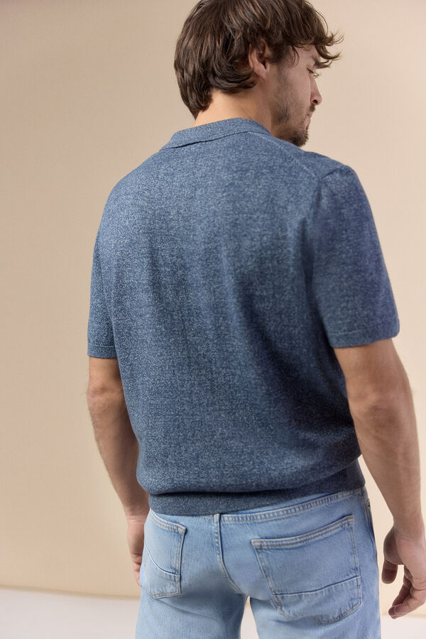 OOTO Twisted short sleeve polo shirt Blue