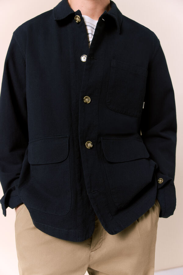 OOTO Sobrecamisa algod&oacute;n lino Azul marino