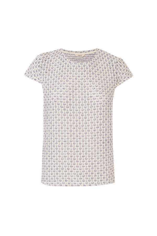 Slowlove Top manga corta crochet Estampado blanco