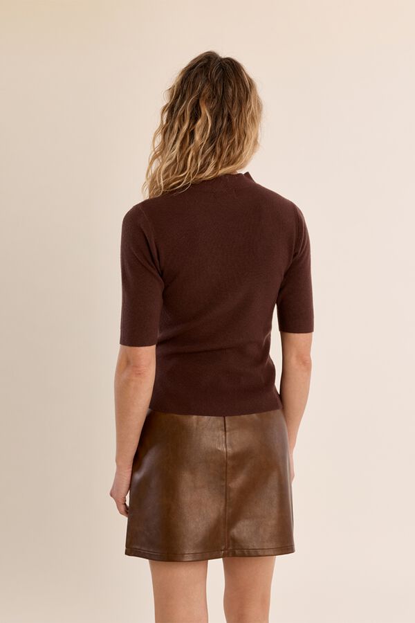 Molly Bracken Camisola de manga curta ajustada Castanho