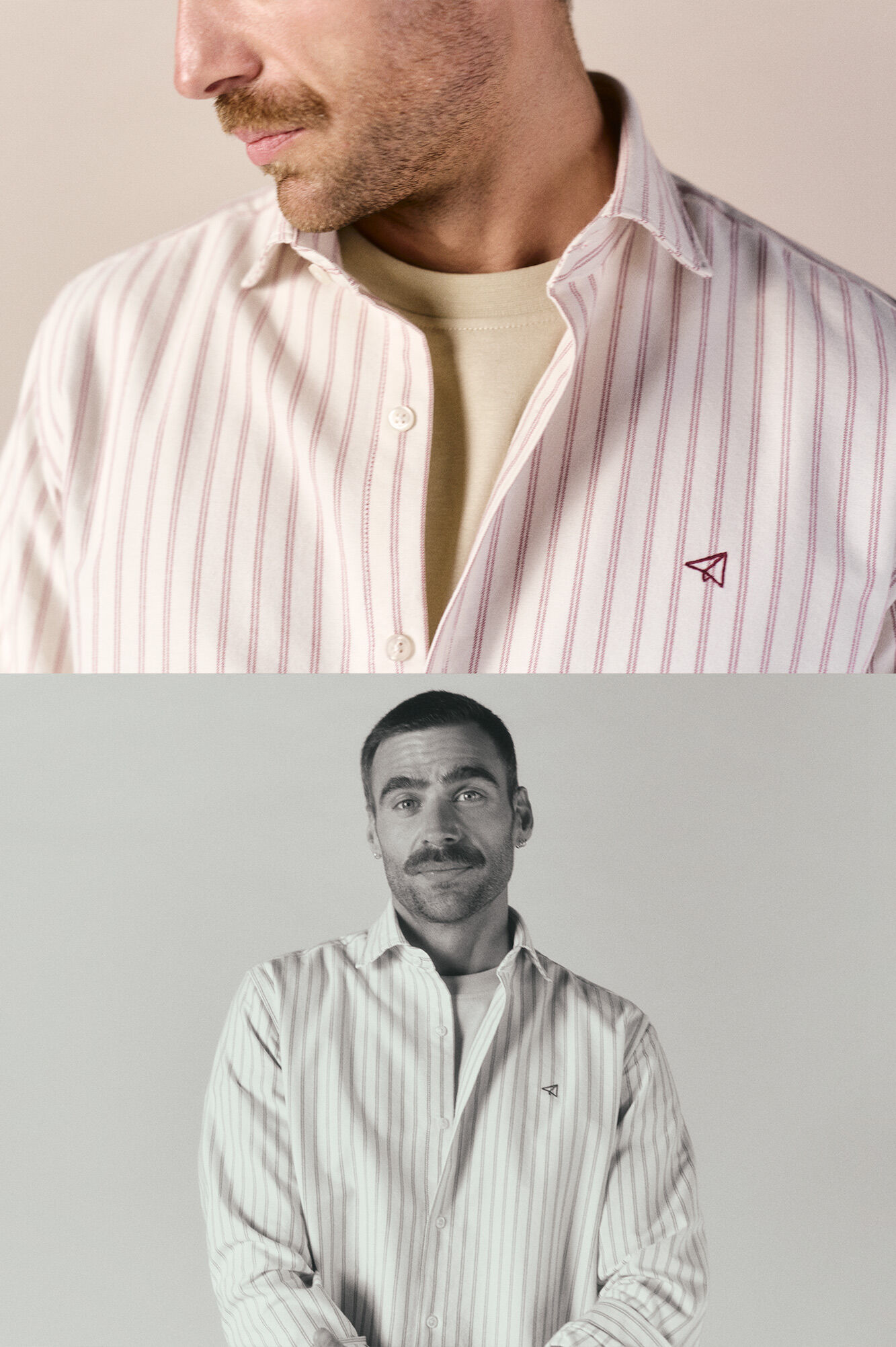 OOTO Camisa oxford manga comprida &agrave;s riscas