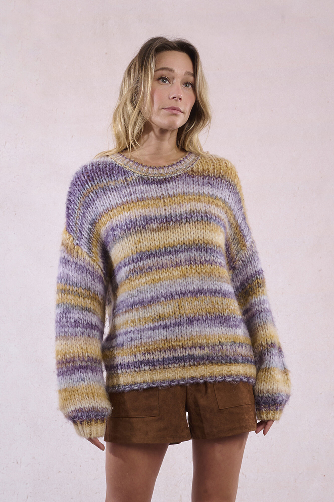 Molly Bracken Jersey de mujer de manga larga estampado rayas