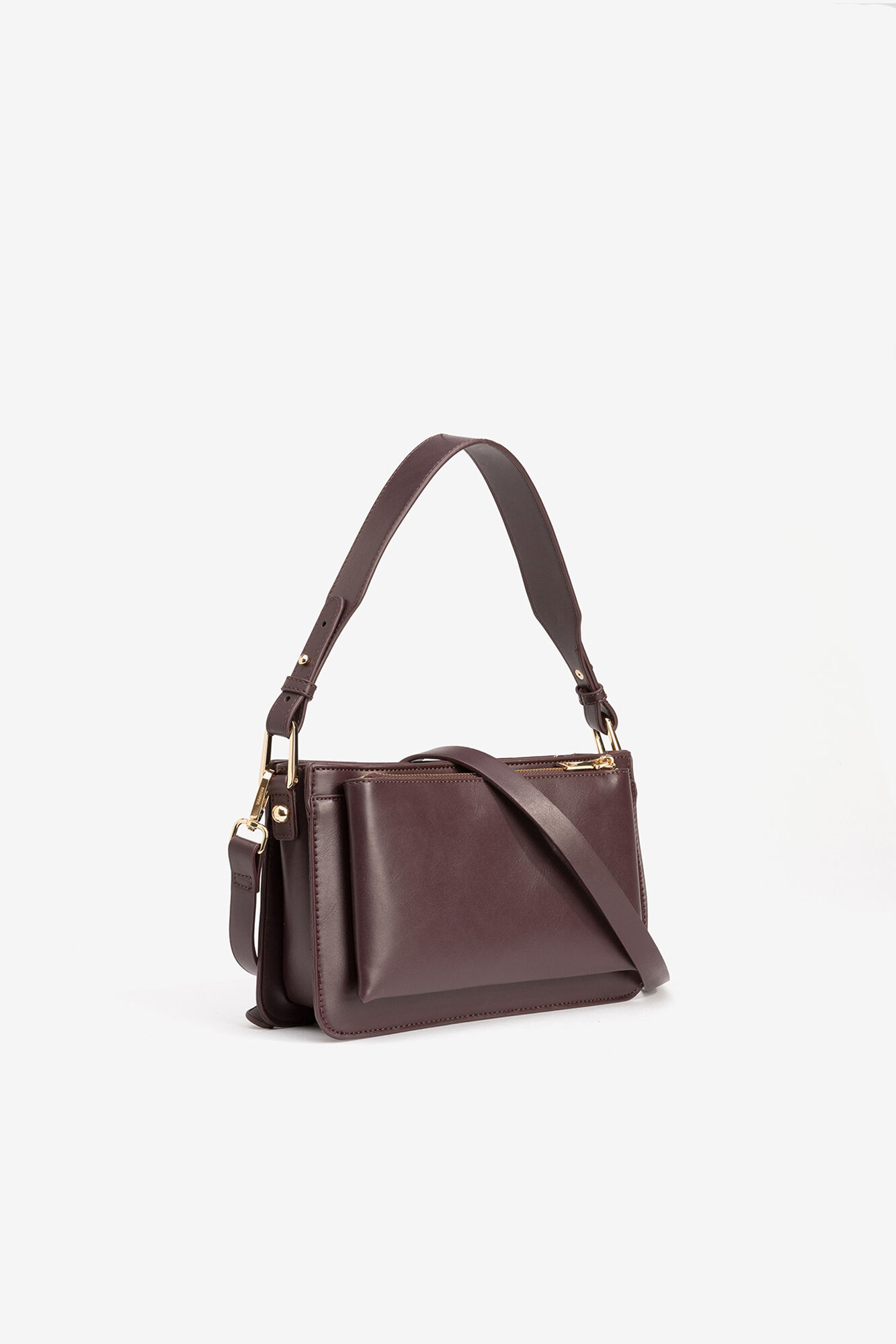 Vilanova Mala com efeito de couro e bolso