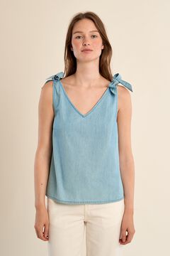 Molly Bracken Top de mujer de tirantes con lazada