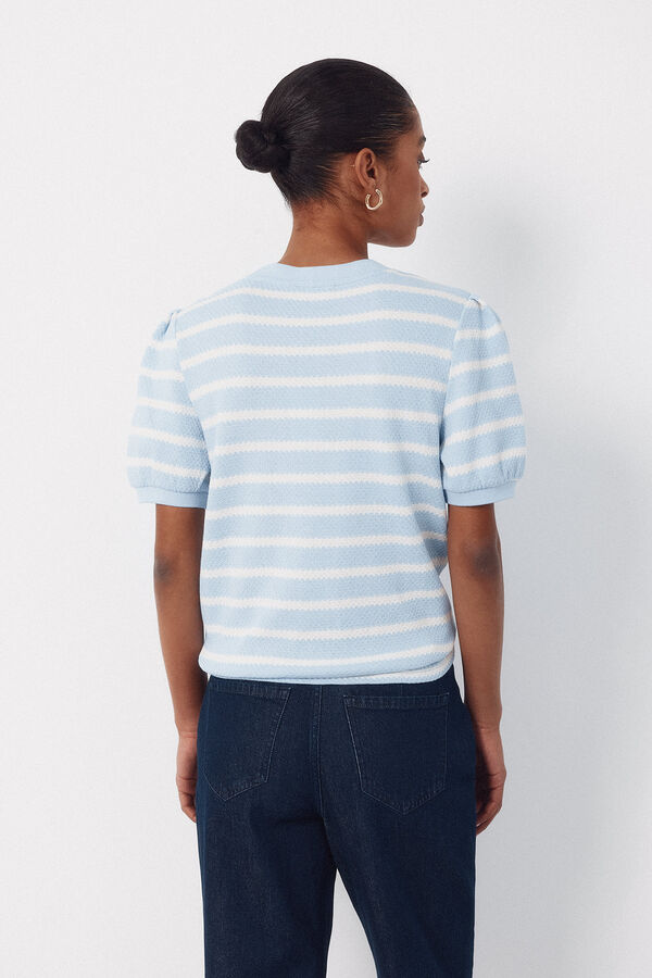 Cortefiel Top estructura rayas Azul