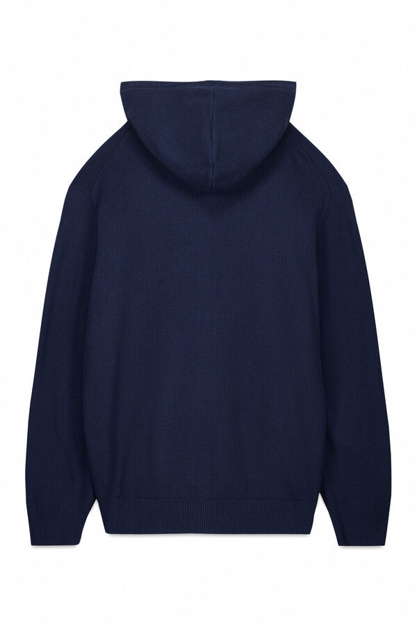 OOTO Cardigan com capuz e fecho-&eacute;clair Azul