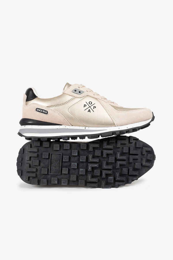 Popa Blake Laminated Women's Sport Shoe Gold
