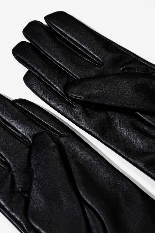 Vilanova Luvas com efeito de couro e tachas Preto