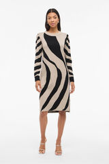 Vila Vestido de punto con viscosa Estampado beige