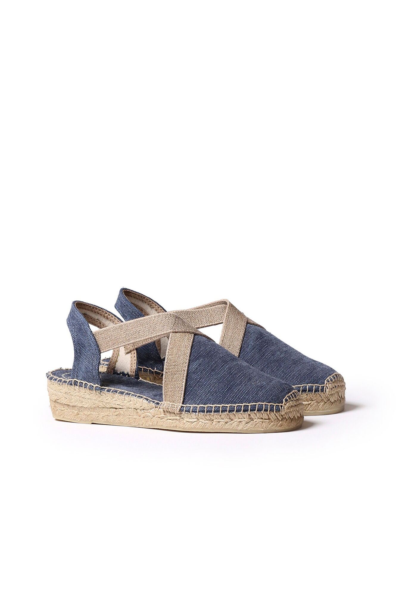 Low wedge espadrille with elastic