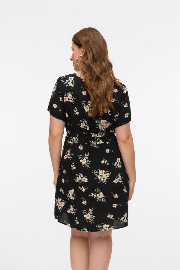 Vero Moda Curve Vestido corto escote pico talla grande Negro