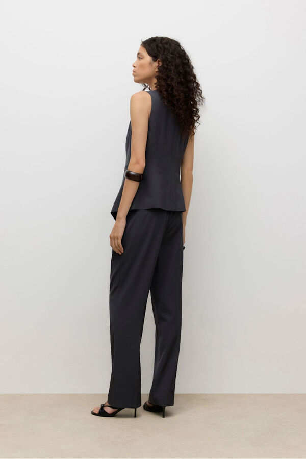 Vero Moda Chaleco de cierre abotonado Gris oscuro